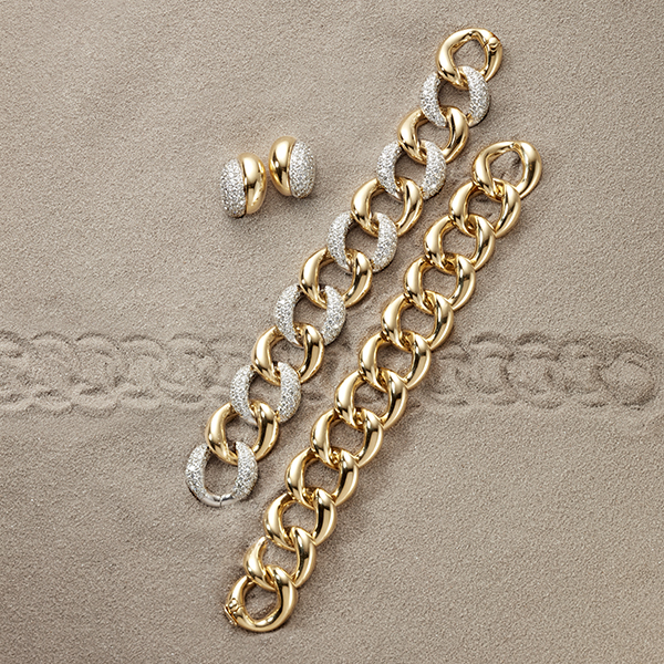 Seaman Schepps 18K Diamond Medium Link Bracelet